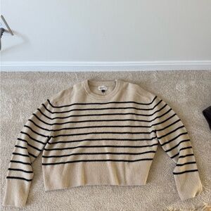 Universal Thread Beige and Black Striped Sweater